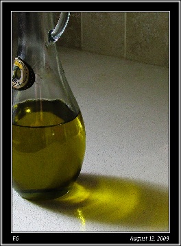 oil in glass jug