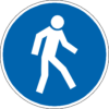 Walking man on blue background clipart