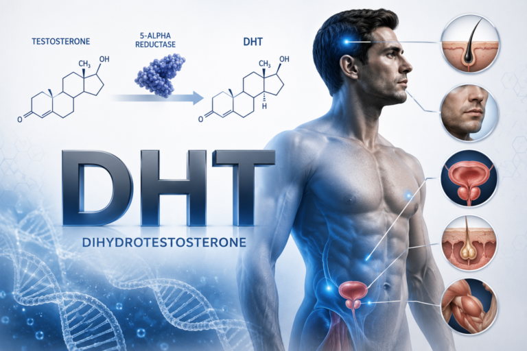 <span class="DHT">DHT (dihydrotestosterone)</span> – The “Potent” Androgen