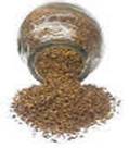 Flaxseed ouring from jar